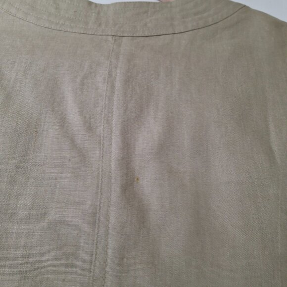 Marvin Richards Womens Tan Natural Linen Cropped Jacket Blazer Size M Vintage - Picture 10 of 15